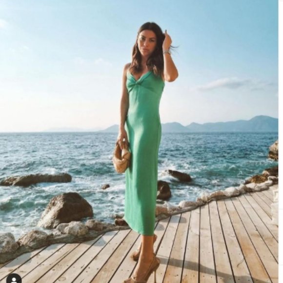zara green cami dress Zara | Dresses | Zara Blogger Green Satin Camisole Dress